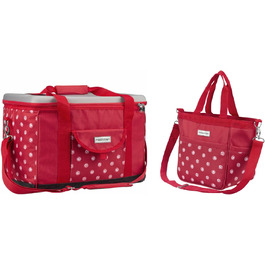 XL Cooler Bag 40 Liters - Insulated Bag Cooler Box Picnic Bag Color Choice (XL red and white polka dot PROMO)