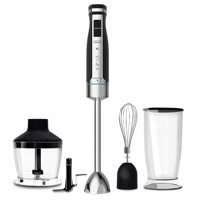 Занурювальний блендер Cecotec POWERGEAR 1500 XL PRO, 1500 Вт, сріблястий/сірий
