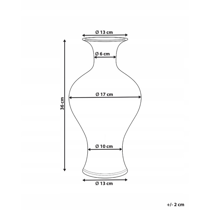 Ваза Beliani з порцеляни, 17 x 36 см