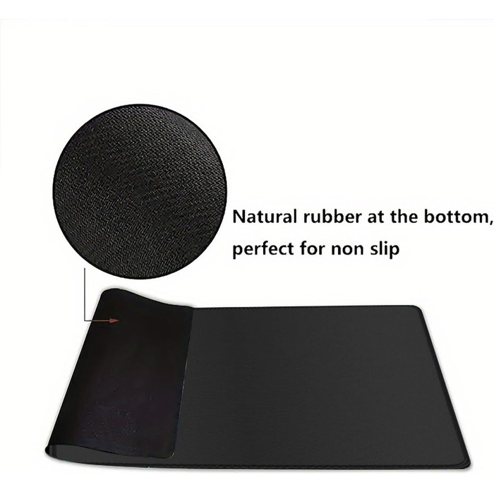 Великий килимок для столу 800x400 мм, геймінговий килимок для миші з прошитими краями, неслизьке покриття, килимок для клавіатури та миші Black & White Abstraction (Чорний, 1000L x 500B мм)