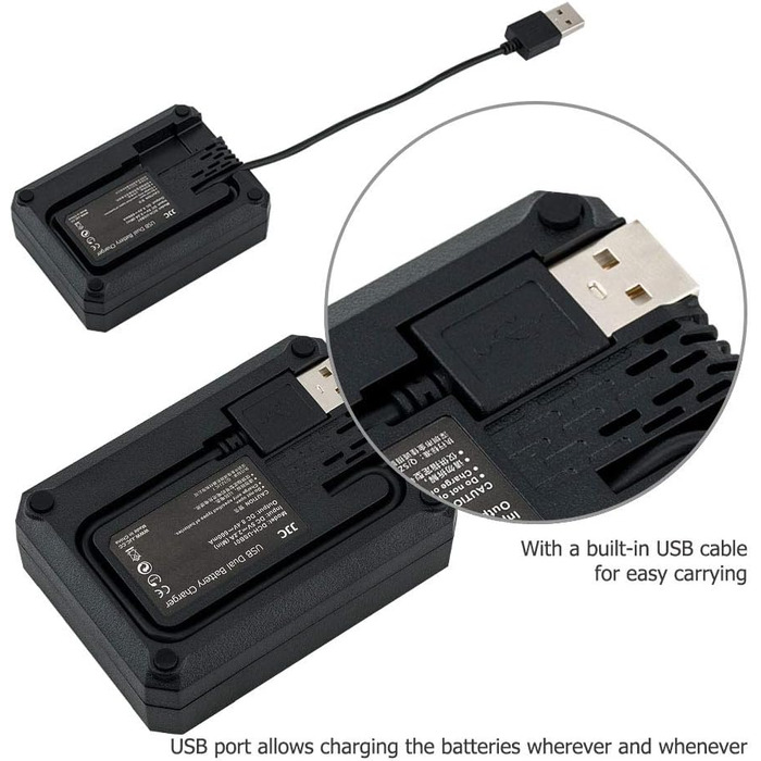 Зарядний пристрій JJC USB для камер Sony NEX, Alpha A6500, A6400, A6300, A6100, A6000 та інших (сумісний з акумулятором Sony NP-FW50)