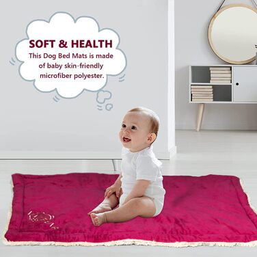 Килимок для собак Comfy, великі породи - миючий, плюшевий, стильний, 110x70 см, червоний