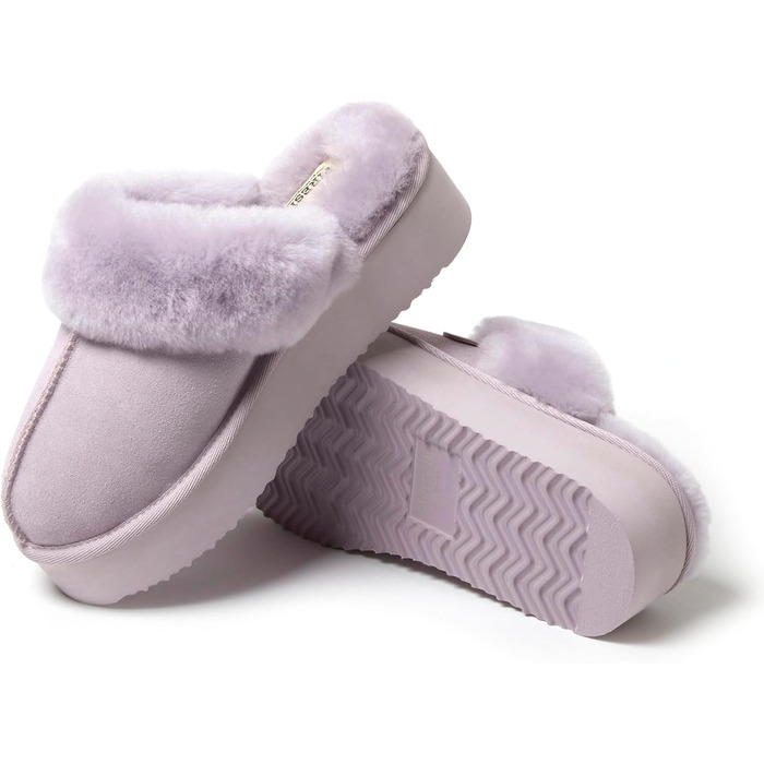 Домашні тапочки 'Fireside Sydney' з овечої вовни для дому та вулиці, широка посадка (42 EU, Ліловий)