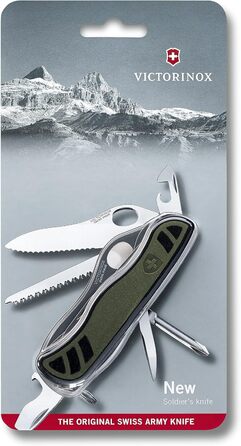 Нож Victorinox Швейцарський  – мультитул з 10 функціями, зелено-чорний
