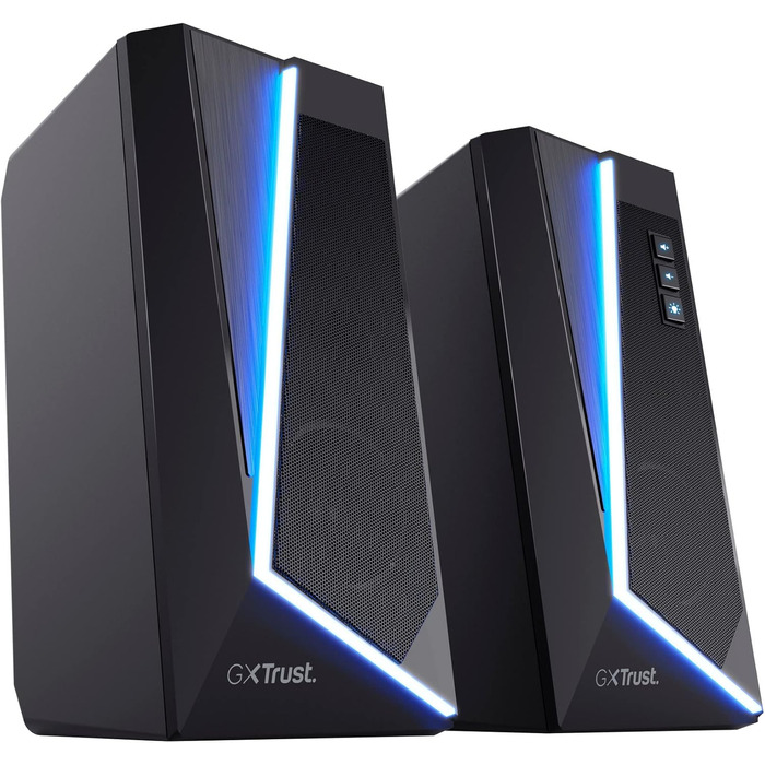 Trust Gaming GXT 606B JAVV 2.0: Комп'ютерні колонки з RGB підсвічуванням, 12W, USB, для ПК та ноутбука (Чорний)