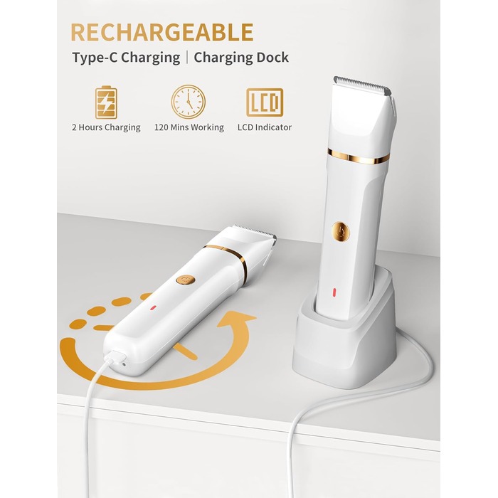 Електричний жіночий тример 3-в-1 для тіла, бікіні та носа. Вологостійкий IPX7, USB-зарядка. Чорний або білий.