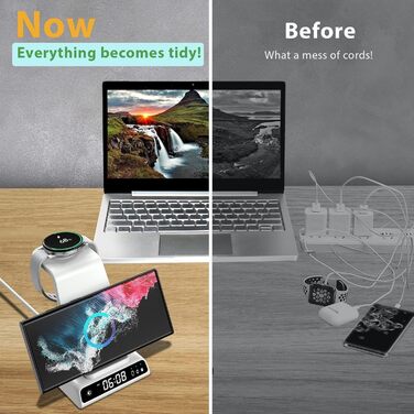 Бездротова зарядка leQuiven 3-в-1 для Samsung Galaxy S25 Ultra та інших моделей