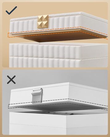 SONGMICS HOME ANAH - Скрінька для прикрас, 4 ящики, з дзеркалом, білий, 17 x 28 x 20,5 см, JBC181W01