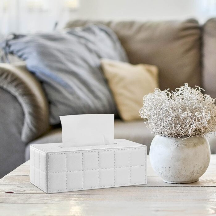 Скринниця для серветок GORESE з натуральної шкіри (біла)