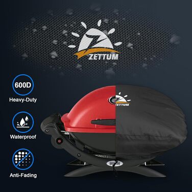 Чохол Zettum для грилів Weber Q1000/Q2000, водонепроникний, посилений, 81x43x88 см