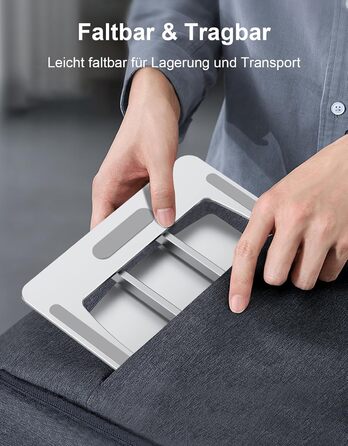 Підставка для ноутбука, алюміній, ергономічна, регульована висота, складна, з вентиляцією, для MacBook Air/Pro та ноутбуків 10-16