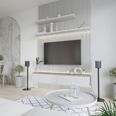 Підставка для колонок RICOO LH054-F (1 шт.) з кабельною організацією для Sonos One, One SL, Play:1. Стабільна підставка, бокс-фут, для колонок Sonos