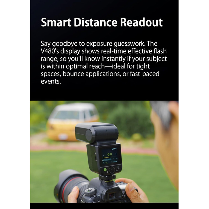 Спалах GODOX Blitz V480C з сенсорним екраном, GN50, TTL, HSS 1/8000s, сумісний з Canon R6 Mark II R10 R7 R100 EOS-R R5 Mark II R6 RP R8 M50 600D 90D 700D 750D