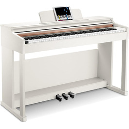 Donner Digitalpiano DDP-100: 88 клавіш, зважена клавіатура, для початківців, комплект з підставкою та адаптером, білий