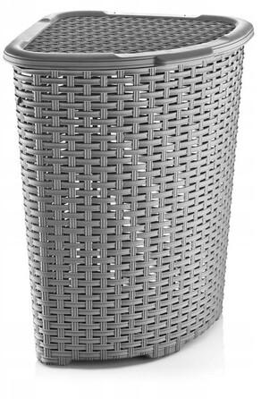 Кошик для білизни Katex, 60 л (бежевий, білий, сірий)