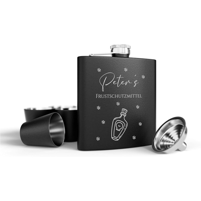 Набір фляг з гравіюванням - персоналізований з іменем - ідеальний подарунок на весілля та для чоловіків - нержавіюча сталь (Дизайн 12)