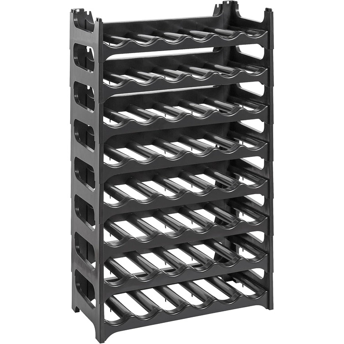 Bottle Rack - Modular, stackable design for 36 bottles, wine rack anthracite (8 modules for 48 bottles)