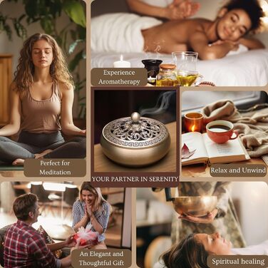 Copper Incense Burner and 16-Piece Tool Kit for Making Backflow Incense Cones - Perfect for Yoga, Meditation. Includes Censer Mold Tools, Burner, and Accessories.