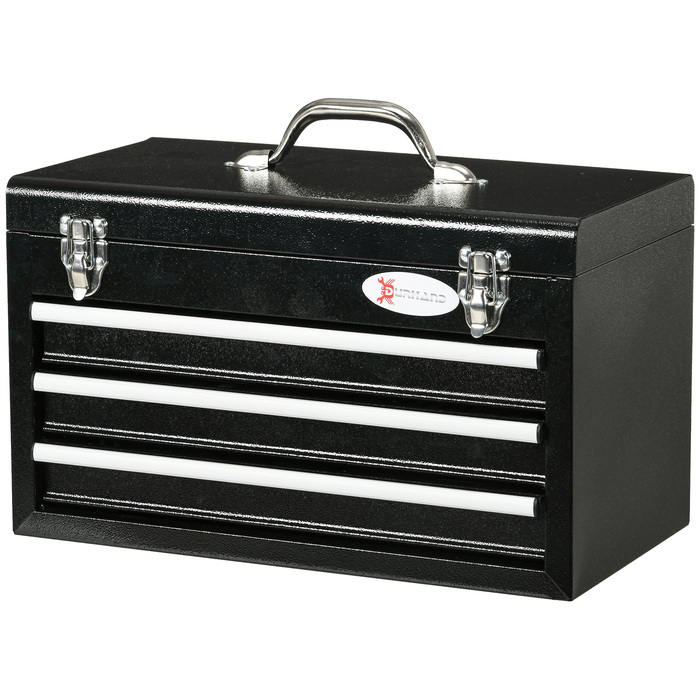 DURHAND Tool Case 116-Piece Tool Set with Filled Tool Box, Sockets, Ratchets, 3 Drawers, Steel Housing in Black