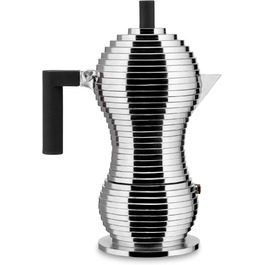 Кавоварка Alessi Pulcina, чорна, алюміній, 5.4 x 14.5 x 33.5 см, на 6 чашок