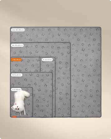 Водонепроникний килимок для собак Feandrea, 2 шт., 122 x 91 см, XL, антиковзаюча, вбираюча, для собак, котів, кроликів, сірий