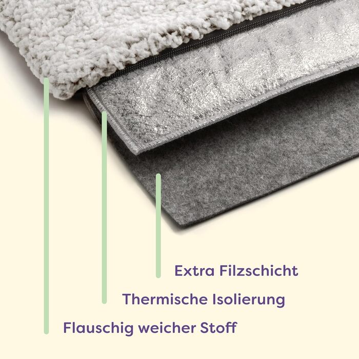 Самогріюча собача ковдра, велика лежанка для собак 90x60 см, знімний водонепроникний чохол, м'яка та тепла, без живлення, з антиковзною основою (сіра)