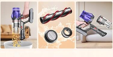 Вертикальний акумуляторний пилосос Laresar 500 Вт, HEPA-фільтр, 1,5 л, багатоколірний