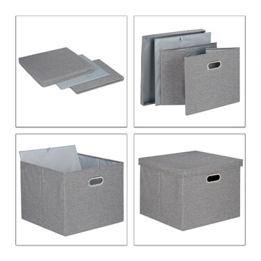 Relaxdays Set of 2 Square Storage Boxes