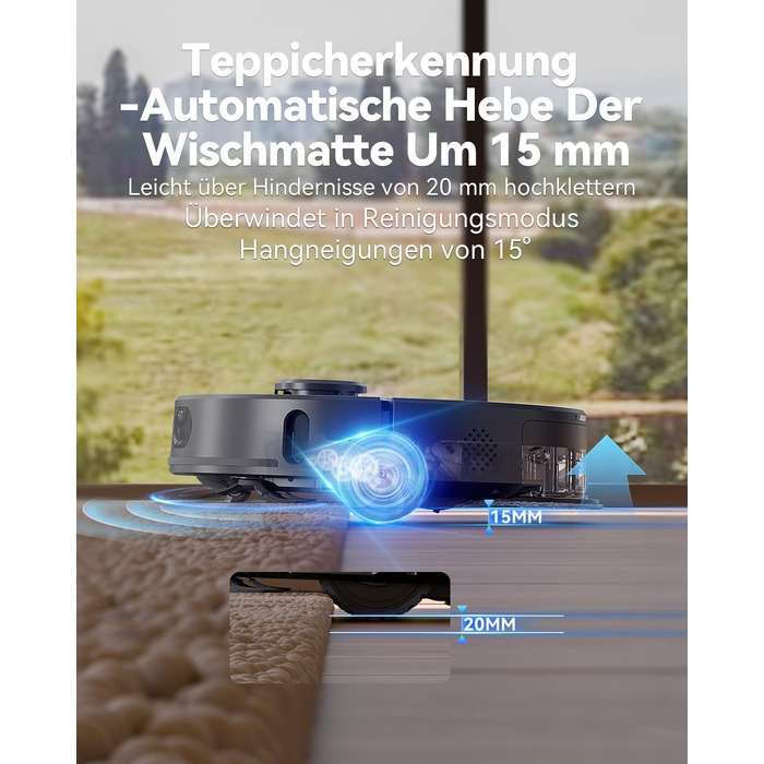 Робот-пилосос Tesvor S8MAX 3-в-1 з функцією миття, 8000Pa, LiDAR-навігація, 240 хв роботи, керування через додаток/Alexa, самостійна станція очищення 2.5л для великих приміщень з тваринами (X8 Ultra)