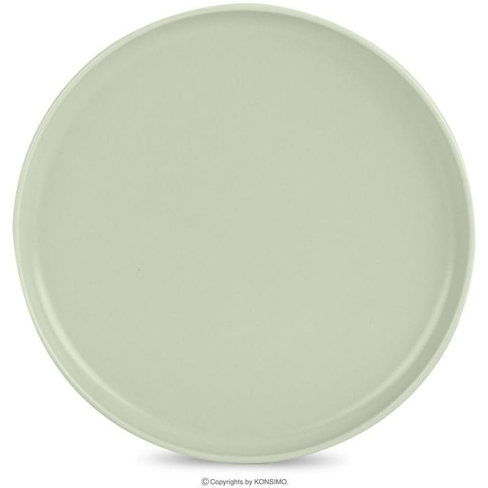 Набір посуду Konsimo VICTO для 6 осіб: 18-частинний сервіз з тарілок з каменю, зелений матовий, для сім'ї