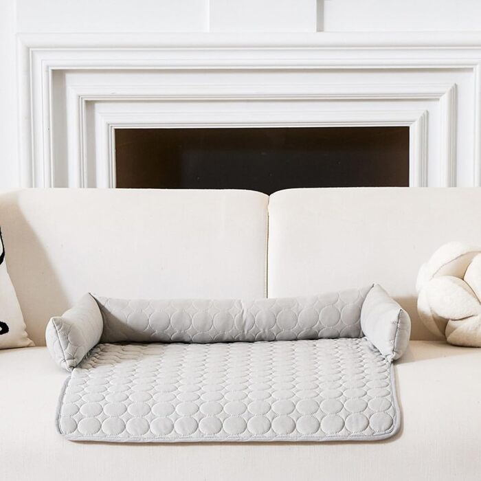 Охолоджуване ліжко для собак на диван, вологостійке, миється, з неслизьким дном, для дому, авто (Кофе, M(70*70см))