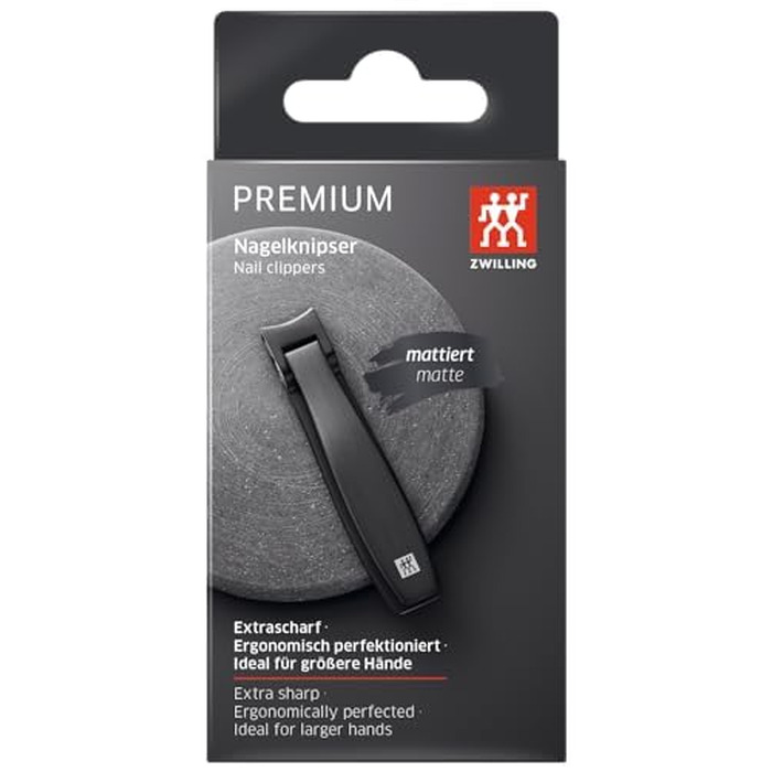 Кусачки для нігтів ZWILLING Premium, гіпоалергенні, з посиленим важелем та широкою ручкою, чорні, 90 мм