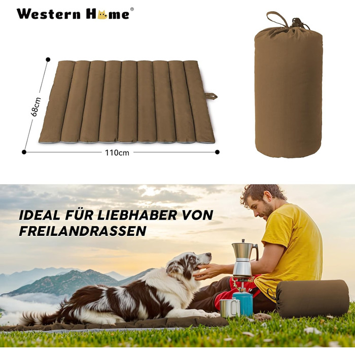 Водонепроникний килимок для собак Western Home: зручний, портативний, 110x68 см (колір: коричневий)