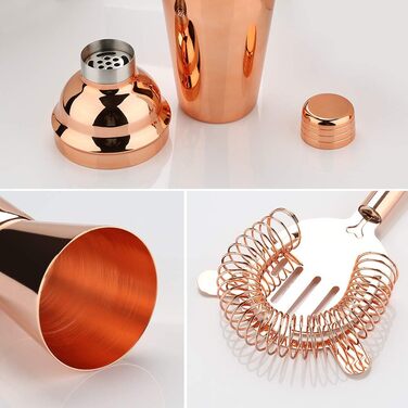 Sovyime Cocktail Set Cocktail Shaker 750ml Bartender Set, 16-Piece Stainless Steel Bar Cocktail Accessories with Wooden Stand, Perfect Home Kitchen Gift for Men Women