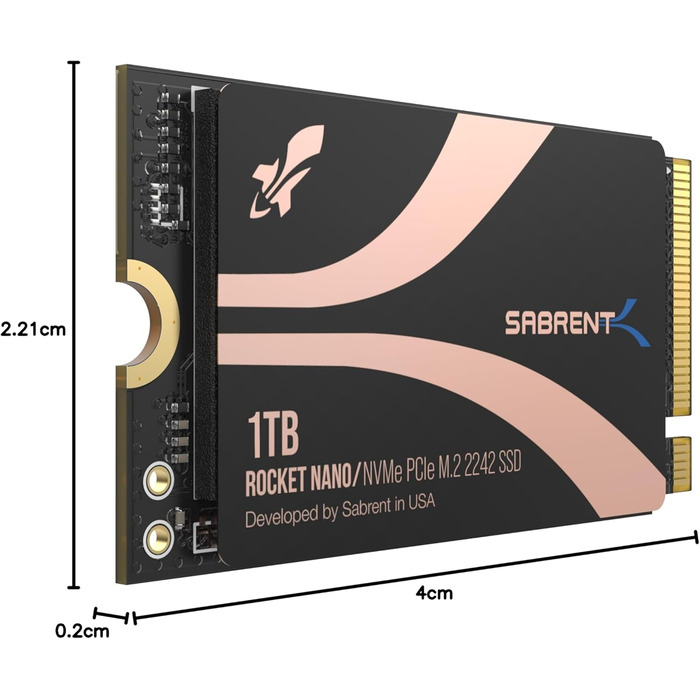 SSD Sabrent Rocket 1TB 2242 PCIe Gen 4 NVMe DRAM-Less - SB-2142-1TB