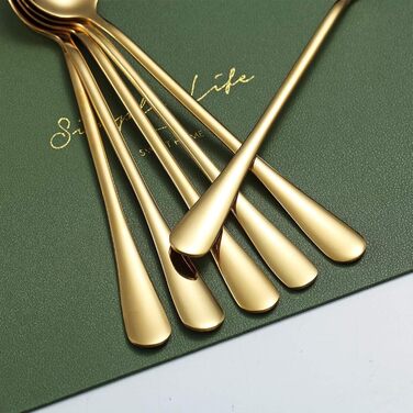 Набір ложок для коктейлів та напоїв Kyraton Edelstahl (6 шт.) з чорним титановим покриттям