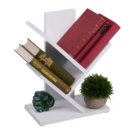 Relaxdays White Bookshelf in Tree Shape