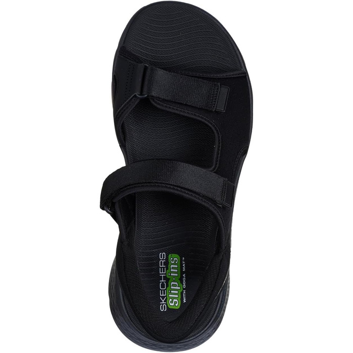 Сандалі Skechers Go Walk Flex чоловічі, 47 EU, чорно-лаймові, текстиль
