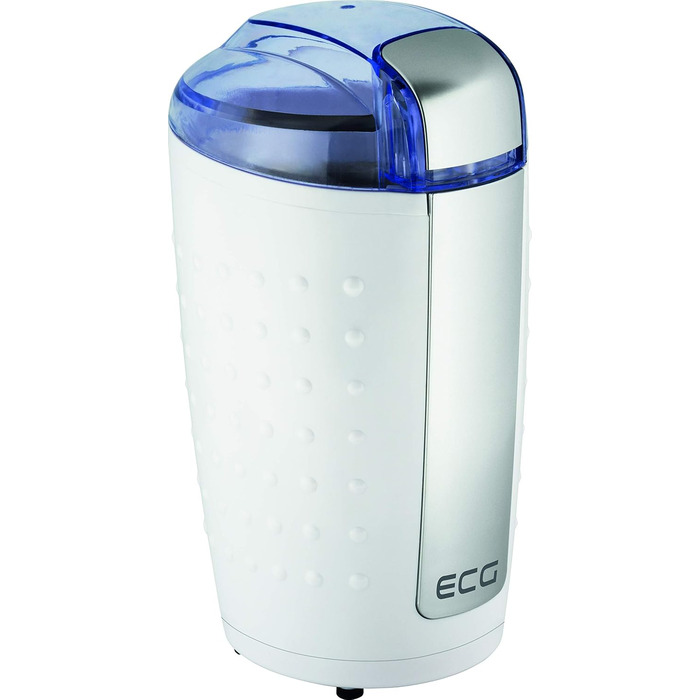 Електрична кавомолка ECG KM 110 для кави та горіхів, з нержавіючої сталі, біло-срібна