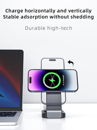 Бездротовий зарядний пристрій MagSafe 3-в-1 15W для iPhone 16/15/14 Pro Max, Apple Watch (iWatch 10/SE/9) та AirPods Pro - Чорний