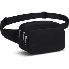 Чоловіча/Жіноча поясна сумка-шоппер (бананка) для спорту, подорожей та активного відпочинку (чорна)