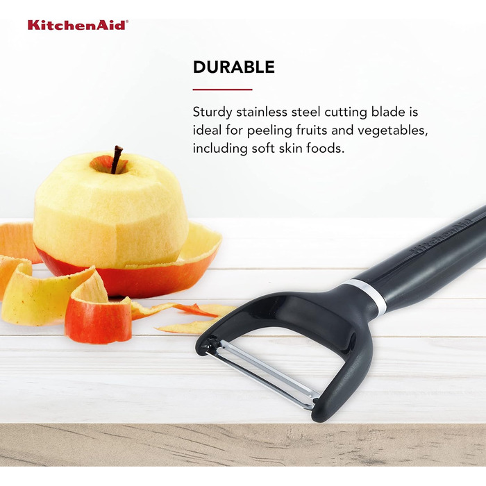 Овочечистка KitchenAid KE145OHOBA чорна, з ергономічною ручкою та захисним чохлом, пластик, для миття в посудомийній машині