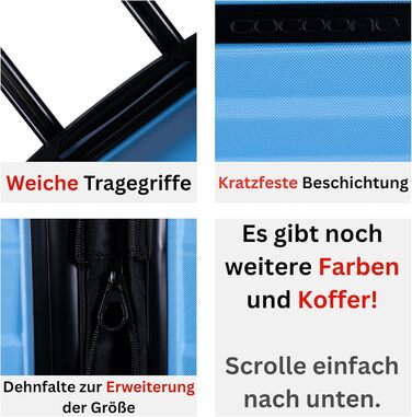 Валіза Cocoono Hartschalenkoffer велика, 95-104L, 8 коліс, 360°, ABS, TSA, телескопічна ручка, блакитна