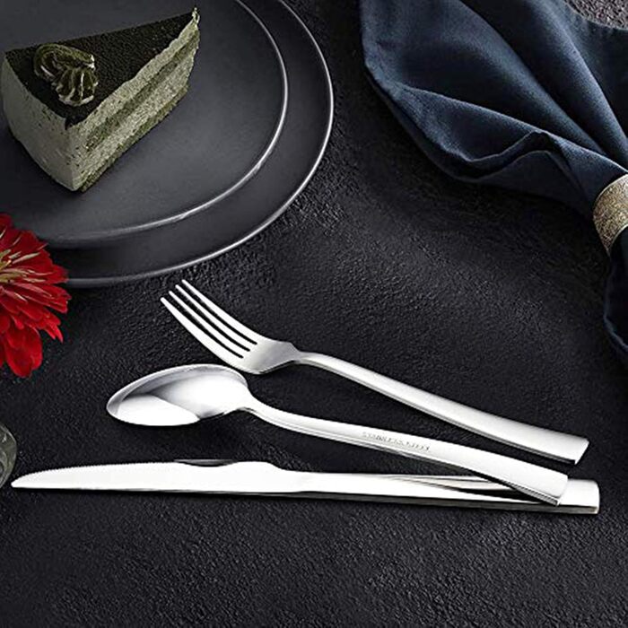 HaWare Cutlery Set, 60-Piece Cutlery Set for 12 People with Knife, Fork, Spoon, Stainless Steel Flatware for Family/Party/Hotel/Restaurant, High-Gloss Polished & Dishwasher Safe