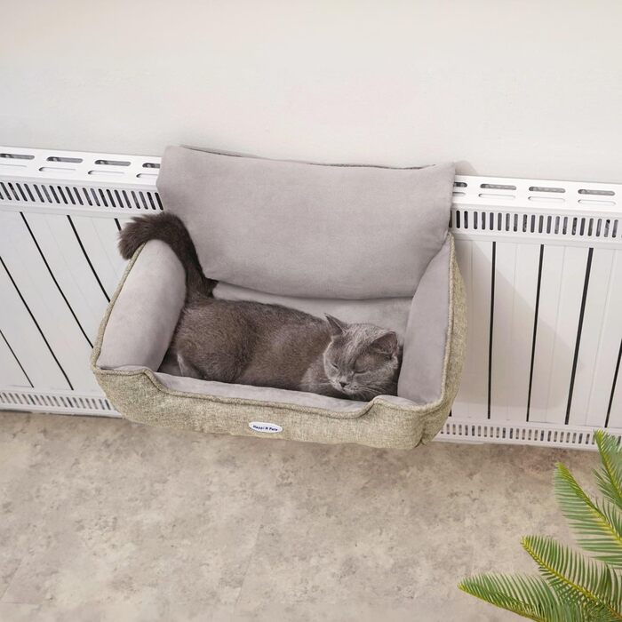 Килимок для котів на батарею Happi N Pets, лежанка для котів, підвісна, бежевий, 55x34x27 см