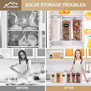 Набір контейнерів для зберігання GoMaihe, 2.5л * 6 шт. - герметичні, для продуктів, кухня, органайзер