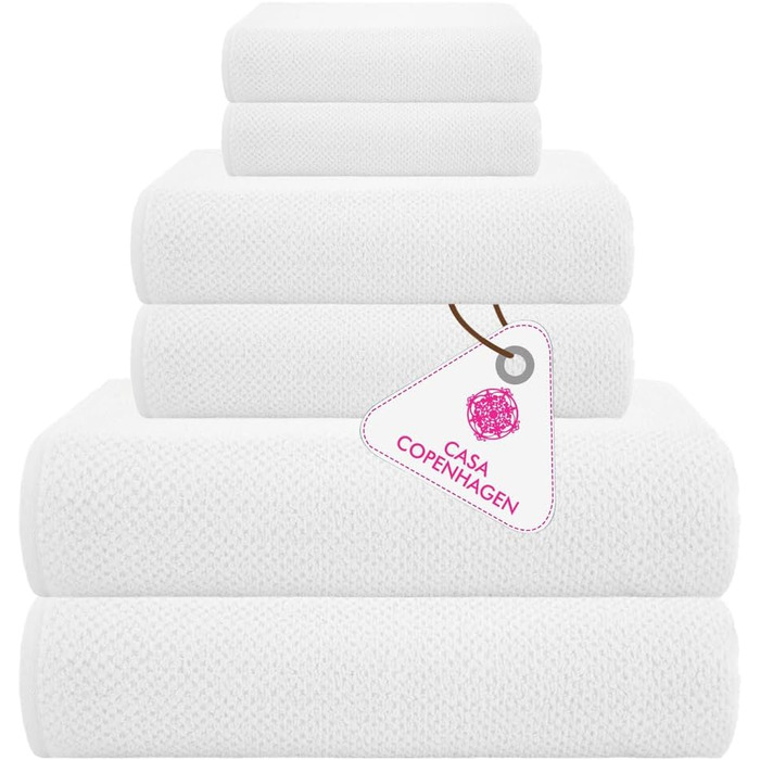 Рушники Casa Copenhagen Bora Bora Strandtücher: комплект з 4 шт. з бавовни, 76x152 см, для басейну, душу та пляжу. Кольори: рожевий, червоний, жовтий, блакитний. Розроблені в Данії.