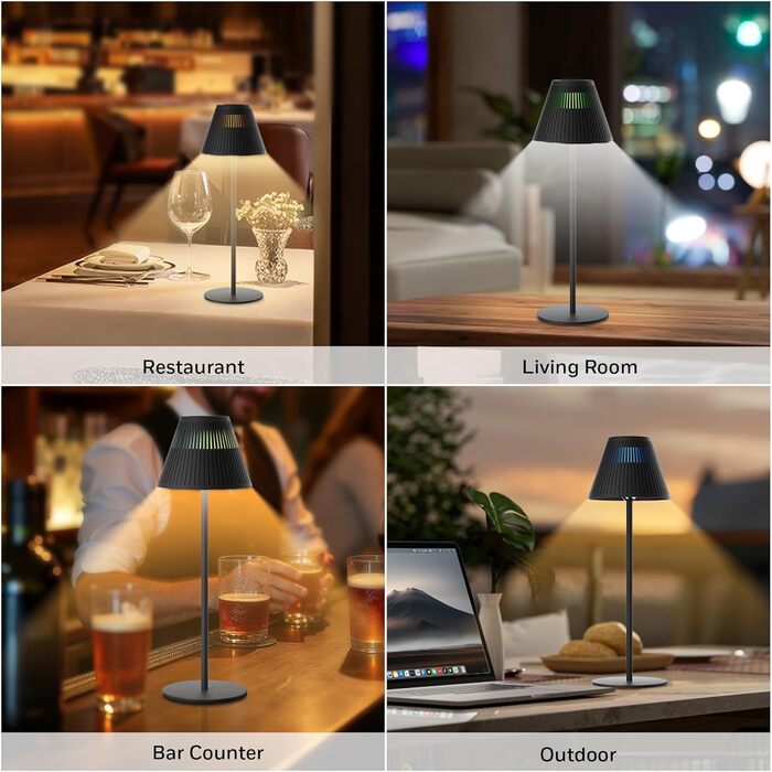 Honeywell LED лампа настільна диммерна акумуляторна RGB, Sunturalux, 5200mAh, бездротова, перезаряджувана, біле світло 5500K (1 шт.)