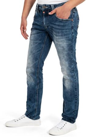 Чоловічі джинси Timezone Eduardotz Slim Fit сині, W29-W40, з еластаном, White Aged Wash