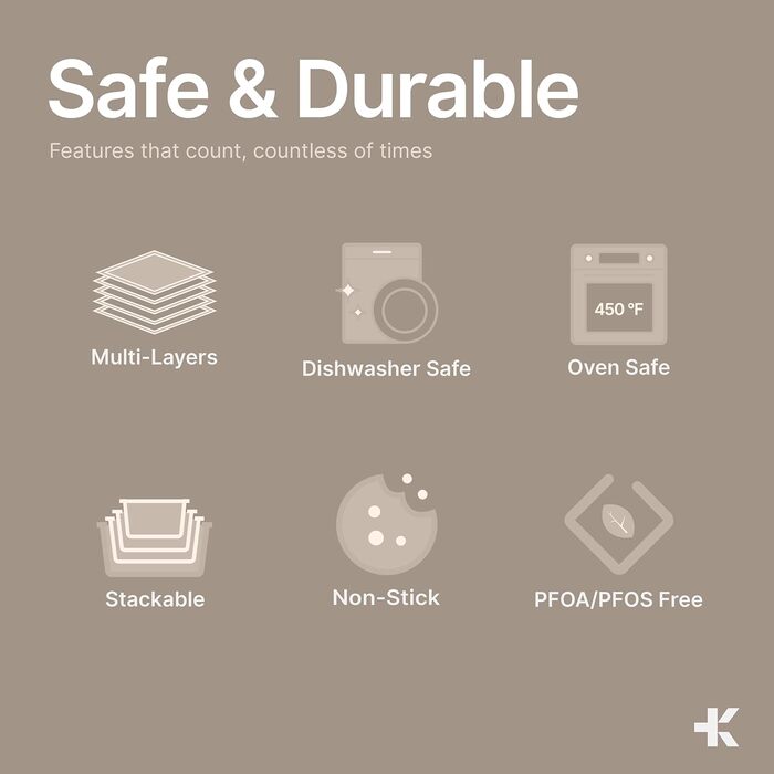 Набір для випічки Bakken Swiss 6 шт. - Антипригарні форми для випічки з вуглецевої сталі з білим мармуровим покриттям